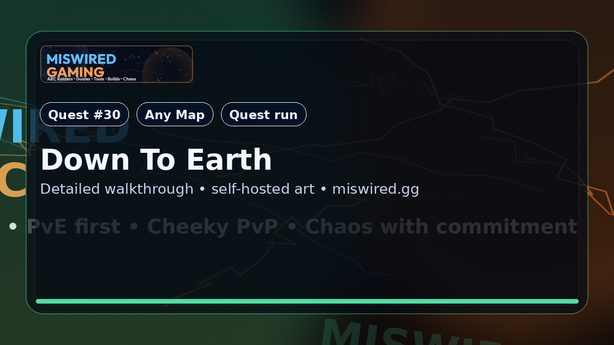 Quest Guide: Down To Earth