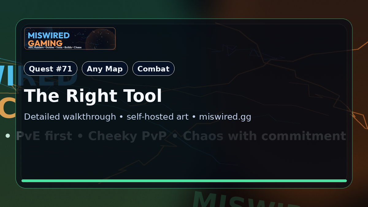 Quest Guide: The Right Tool