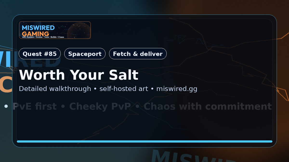 Quest Guide: Worth Your Salt